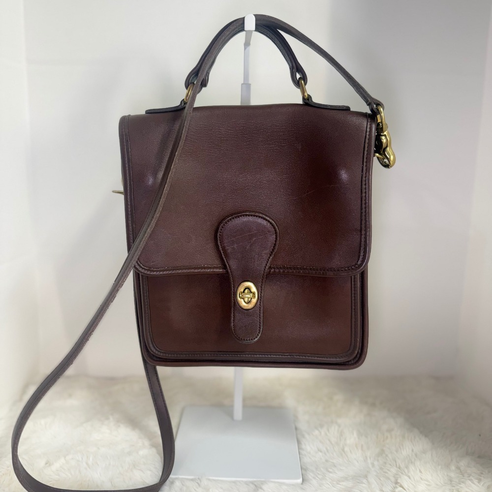 Vintage Coach Station Bag 5130 Brown Glove Tanned‎ Leather USA Crossbody Purse